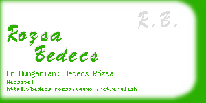 rozsa bedecs business card